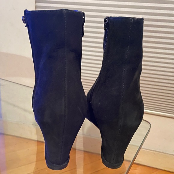 Stuart Weitzman Black Suede Wedge Booties - Picture 4 of 10
